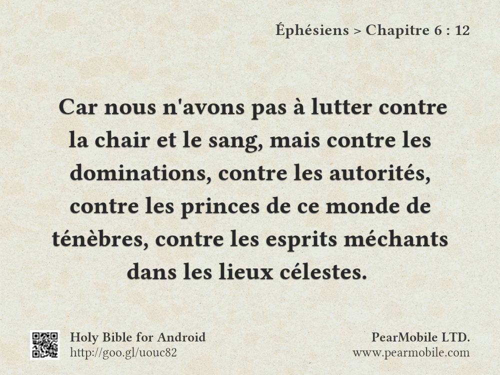 Éphésiens, Chapitre 6:12